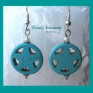 Turquoise Star in Circle, Adorable Magnesite Shape Earrings, #TrendyTreasuresByRamona