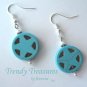 Turquoise Star in Circle, Adorable Magnesite Shape Earrings, #TrendyTreasuresByRamona
