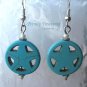 Turquoise Star in Circle, Adorable Magnesite Shape Earrings, #TrendyTreasuresByRamona