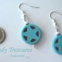 Turquoise Star in Circle, Adorable Magnesite Shape Earrings, #TrendyTreasuresByRamona