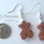 Brown Teddy Bears, Adorable Magnesite Shape Earrings, #TrendyTreasuresByRamona