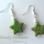 Adorable Magnesite Shape Earrings, Green Stars, #TrendyTreasuresByRamona