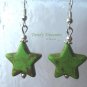Adorable Magnesite Shape Earrings, Green Stars, #TrendyTreasuresByRamona