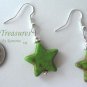 Adorable Magnesite Shape Earrings, Green Stars, #TrendyTreasuresByRamona