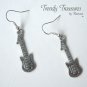Tiny Guitar Charm Earrings,Rock & Roll, Tibet Silver, #TrendyTreasuresByRamona,