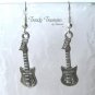 Tiny Guitar Charm Earrings,Rock & Roll, Tibet Silver, #TrendyTreasuresByRamona,