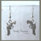 Small Pistol Earrings,Tibet Silver,Cowboy,Bandit, #TrendyTreasuresByRamona,