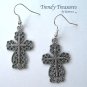 Celtic Scroll Style Cross Earrings,Tibet Silver, Charms,#TrendyTreasuresByRamona,