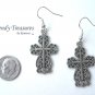 Celtic Scroll Style Cross Earrings,Tibet Silver, Charms,#TrendyTreasuresByRamona,