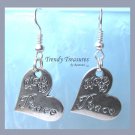 Peace Tilted Heart Flowers Earrings,Tibet silver charm, #TrendyTreasuresByRamona,