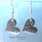 Peace Tilted Heart Flowers Earrings,Tibet silver charm, #TrendyTreasuresByRamona,
