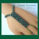 Emerald & Coffee Crystals,Glass Pearls Slave Bracelet,Original,Mel B,Heidi Klume