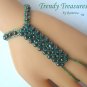 Emerald & Coffee Crystals,Glass Pearls Slave Bracelet,Original,Mel B,Heidi Klume
