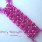 Hot Pink Crystals,Glass Pearls Slave Bracelet,Original,Mel B,Heidi Klume