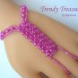 Hot Pink Crystals,Glass Pearls Slave Bracelet,Original,Mel B,Heidi Klume