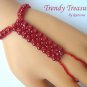 Bright Red Crystals,Glass Pearls Slave Bracelet,Original,Mel B,Heidi Klume