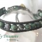 Forest Green Gemstone & Leatherette Wrap Bracelet, Pop Style, #TrendyTreasuresByRamona