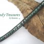 Forest Green Gemstone & Leatherette Wrap Bracelet, Pop Style, #TrendyTreasuresByRamona