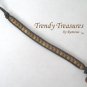 Light Brown Gemstone & Leatherette Wrap Bracelet, Pop Style, #TrendyTreasuresByRamona