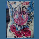 Peace Love Heart Design,Bling Rhinestone Embellished T-shirt,New,Yellow,#TrendyTreasuresByRamona