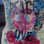 Peace Love Heart Design,Bling Rhinestone Embellished T-shirt,New,Yellow,#TrendyTreasuresByRamona