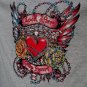 "Look After My Heart" Bling Rhinestone Embellished T-shirt,New,Ash Gray,#TrendyTreasuresByRamona
