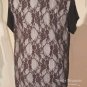 Sparkling Elegant Neckline,Lace,Bling Rhinestone Embellished T-shirt, New,Brown