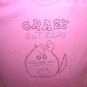 "Crazy Cat Lady", Cat Face, Original Design Bling Rhinestone Embellished T-shirt, New