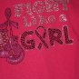 Bling Rhinestone Embellished T-shirt,New,Fight, Boxing Gloves Design, Breast Cancer