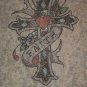 Ecru and Black Burn-Out with Cross and Ribbon "Faith" Flowers, Unique Design