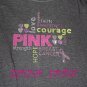 Bling Rhinestone Embellished T-shirt, "Hope Strength Love Fight Courage Ribbon", Breast Cancer