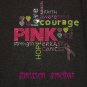 Bling Rhinestone Embellished T-shirt, "Hope Strength Love Fight Courage Ribbon", Breast Cancer