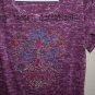 Purple Burn-Out T-shirt, Blinged-out Sugar Skull, Day of the Dead, Exclusive Design