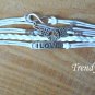 White Infinity Bracelet,Peace Sign, Wings, Love, Silver, #TrendyTreasuresByRamona