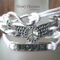 White Infinity Bracelet,Peace Sign, Wings, Love, Silver, #TrendyTreasuresByRamona