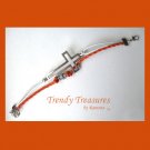 Orange,White & Silver Infinity Bracelet, Sideways Cross Charm, #TrendyTreasuresByRamona