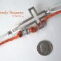 Orange,White & Silver Infinity Bracelet, Sideways Cross Charm, #TrendyTreasuresByRamona