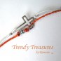 Orange,White & Silver Infinity Bracelet, Sideways Cross Charm, #TrendyTreasuresByRamona
