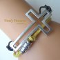 Gold, Black & Silver Infinity Bracelet, Sideways Cross Charm, #TrendyTreasuresByRamona