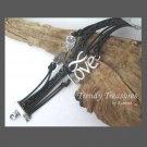 Black & Silver Infinity Bracelet,Love Charm,Owls Charms,#TrendyTreasuresByRamona