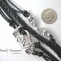 Black & Silver Infinity Bracelet,Love Charm,Owls Charms,#TrendyTreasuresByRamona