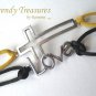 Yellow,Black, & Silver Infinity Bracelet, Sideways Cross Charm, #TrendyTreasuresByRamona