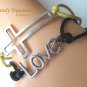 Yellow,Black, & Silver Infinity Bracelet, Sideways Cross Charm, #TrendyTreasuresByRamona