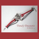 Red,Black,White & Silver Infinity Bracelet,Horse Charm, #TrendyTreasuresByRamona