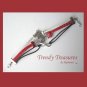 Red,Black,White & Silver Infinity Bracelet,Horse Charm, #TrendyTreasuresByRamona