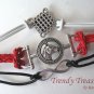 Red,Black,White & Silver Infinity Bracelet,Horse Charm, #TrendyTreasuresByRamona