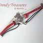 Red,Black,White & Silver Infinity Bracelet,Horse Charm, #TrendyTreasuresByRamona
