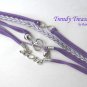 Purple Infinity Bracelet,LOVE word, Music Note with Skull, Silver, #TrendyTreasuresByRamona