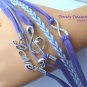 Purple Infinity Bracelet,LOVE word, Music Note with Skull, Silver, #TrendyTreasuresByRamona