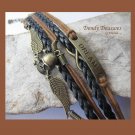 Brown & Black Infinity Bracelet,Wings,Skull,Dream,Antique Brass, #TrendyTreasuresByRamona